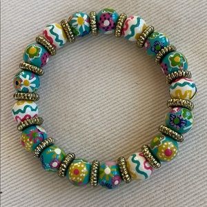 Angela Moore hand painted beaded bracelet